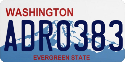 WA license plate ADR0383