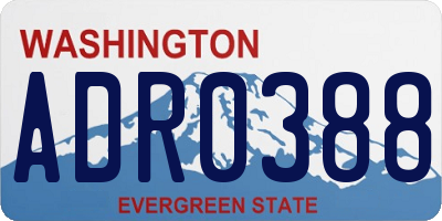 WA license plate ADR0388