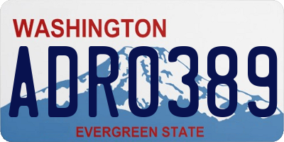 WA license plate ADR0389