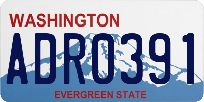 WA license plate ADR0391