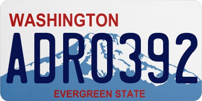 WA license plate ADR0392