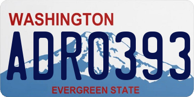 WA license plate ADR0393