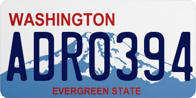 WA license plate ADR0394