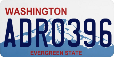 WA license plate ADR0396