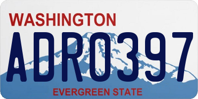 WA license plate ADR0397