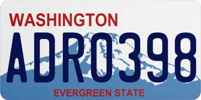 WA license plate ADR0398