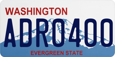 WA license plate ADR0400