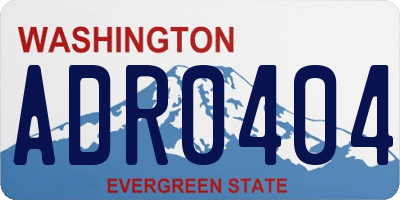 WA license plate ADR0404