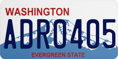 WA license plate ADR0405
