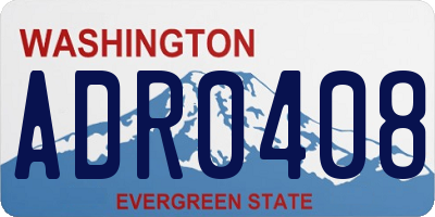 WA license plate ADR0408