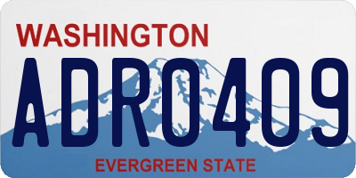 WA license plate ADR0409