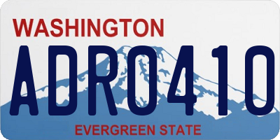 WA license plate ADR0410
