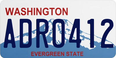 WA license plate ADR0412