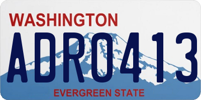 WA license plate ADR0413
