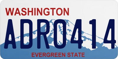 WA license plate ADR0414