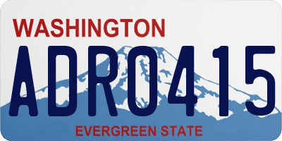 WA license plate ADR0415