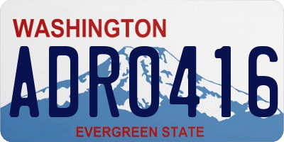WA license plate ADR0416