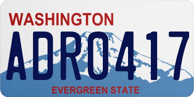 WA license plate ADR0417