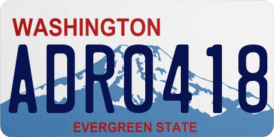 WA license plate ADR0418