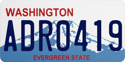 WA license plate ADR0419