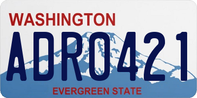WA license plate ADR0421