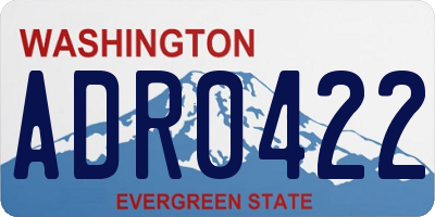 WA license plate ADR0422