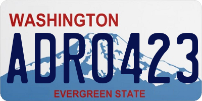 WA license plate ADR0423