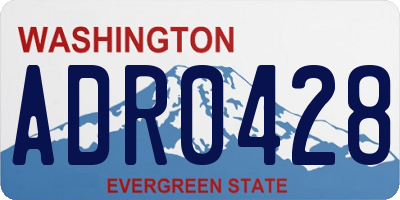 WA license plate ADR0428