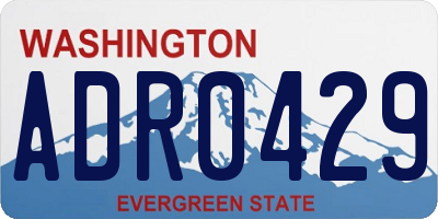 WA license plate ADR0429