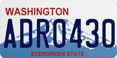 WA license plate ADR0430