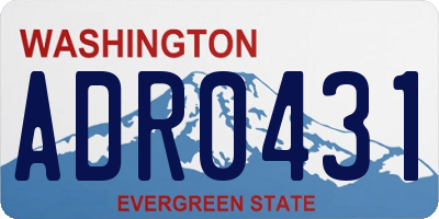 WA license plate ADR0431