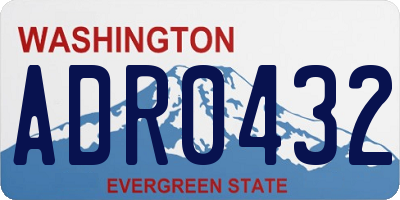 WA license plate ADR0432