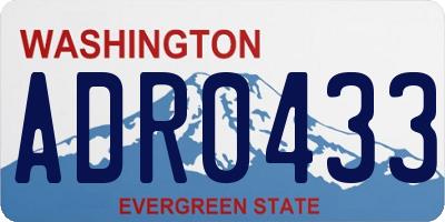 WA license plate ADR0433