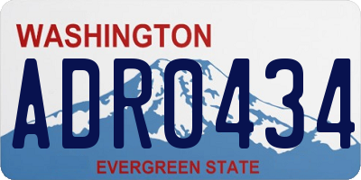 WA license plate ADR0434