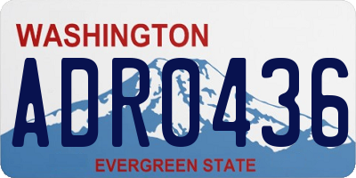 WA license plate ADR0436