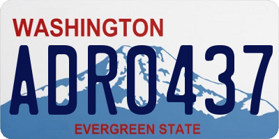 WA license plate ADR0437