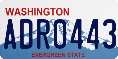 WA license plate ADR0443