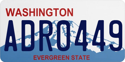 WA license plate ADR0449