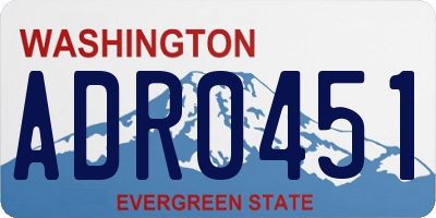 WA license plate ADR0451