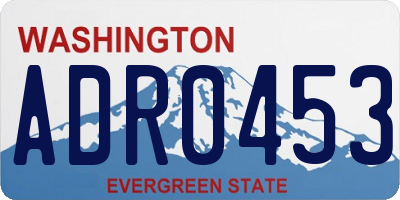 WA license plate ADR0453
