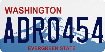 WA license plate ADR0454