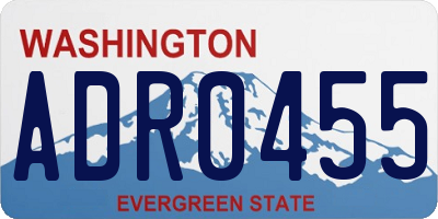WA license plate ADR0455