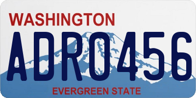 WA license plate ADR0456