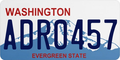 WA license plate ADR0457