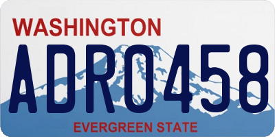 WA license plate ADR0458