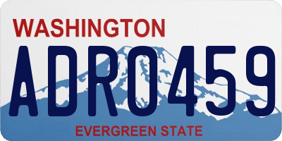 WA license plate ADR0459