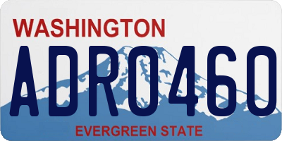 WA license plate ADR0460