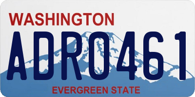 WA license plate ADR0461