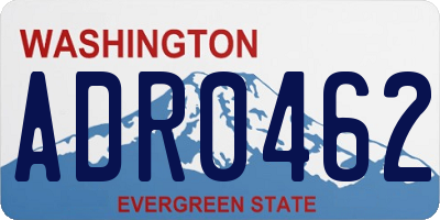 WA license plate ADR0462