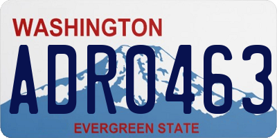 WA license plate ADR0463